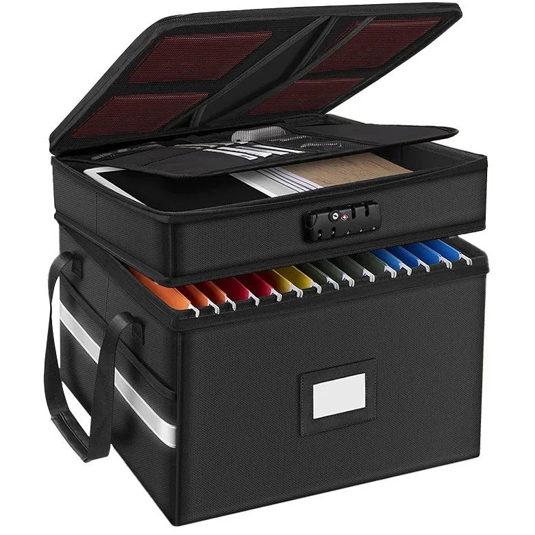 Kinbox – Gesamtansicht in Grau mit FILES-Etikett am Griff