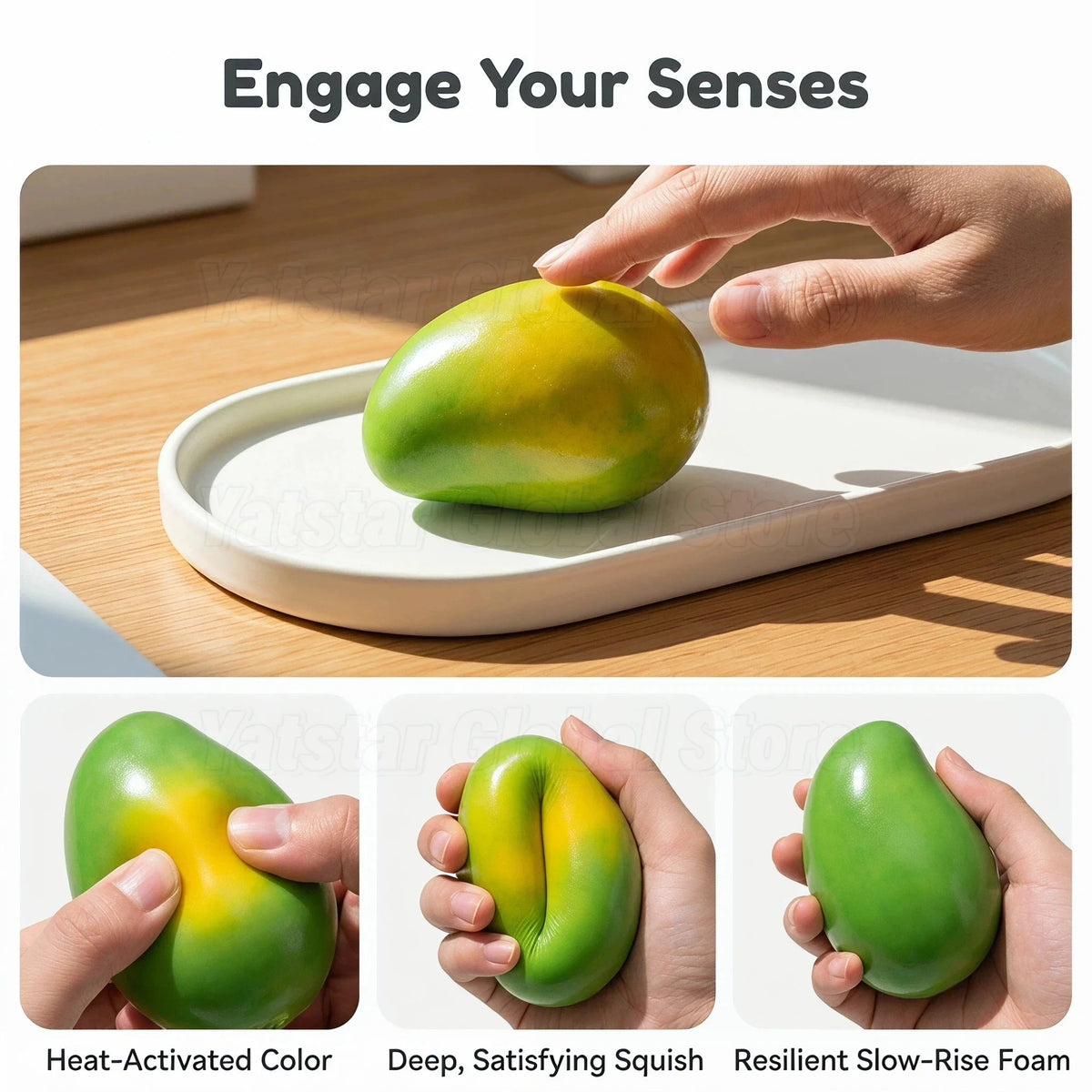 2026 New Mango Squishy Soft Stress Squeeze Ball Color Changing ASMR Sensory ADHD Anti Stress Relief Fidget Toys for Kids Adults