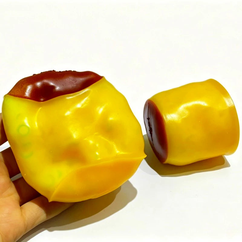 Handmade Crispy Pudding Shape Crackle Squeeze Toy Crunchy Filler Inside Squishy Ball Anti-anxiety Stress Relief Fidget Toy Adult