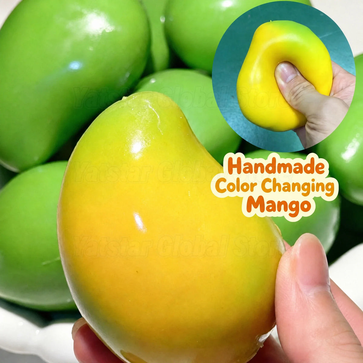 2026 New Mango Squishy Soft Stress Squeeze Ball Color Changing ASMR Sensory ADHD Anti Stress Relief Fidget Toys for Kids Adults