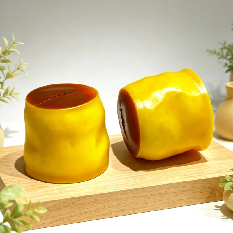 Handmade Crispy Pudding Shape Crackle Squeeze Toy Crunchy Filler Inside Squishy Ball Anti-anxiety Stress Relief Fidget Toy Adult
